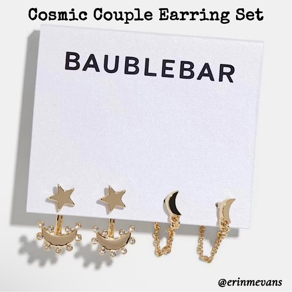 Baublebar Cosmic Couple Earring Set 14K Gold New - Picture 1 of 5